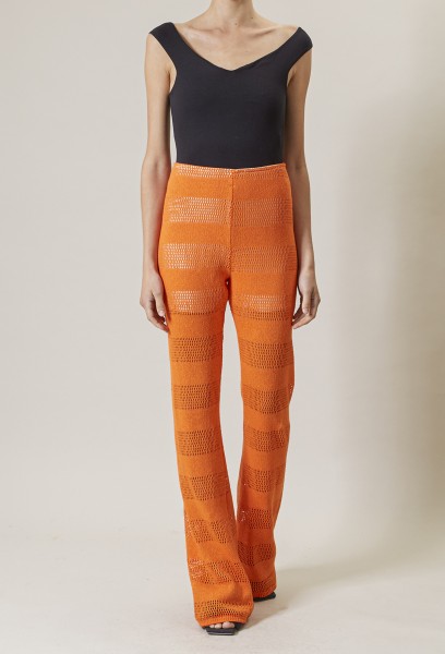 DE'HART • Häkelhose | Knitwear Pants | Nature | Multicolor | Orange