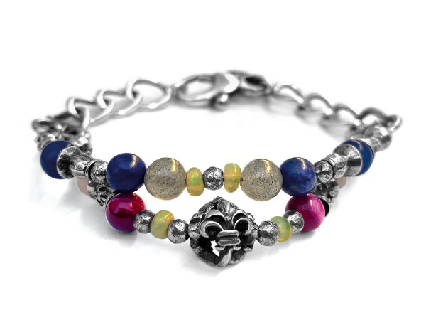 ELFCRAFT • Armband | Tubes & Beads & Liliesball | Stones
