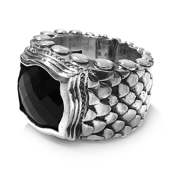 ELFCRAFT • Ring | Dragon Scales Band | Black